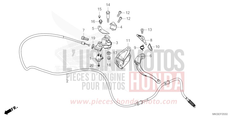 LEVIER DE STATIONNEMENT de Africa Twin DCT DARKNESS BLACK METALLIC (NH463) de 2021